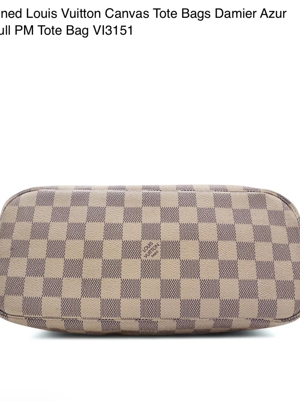Louis Vuitton Damier Azur Canvas Neverfull Tote - White and Light Blue Check